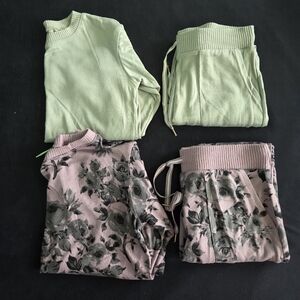 NWOT 4 Pc Honeydew Women's Hacci Lounge PJ Set LS Top & Joggers XS